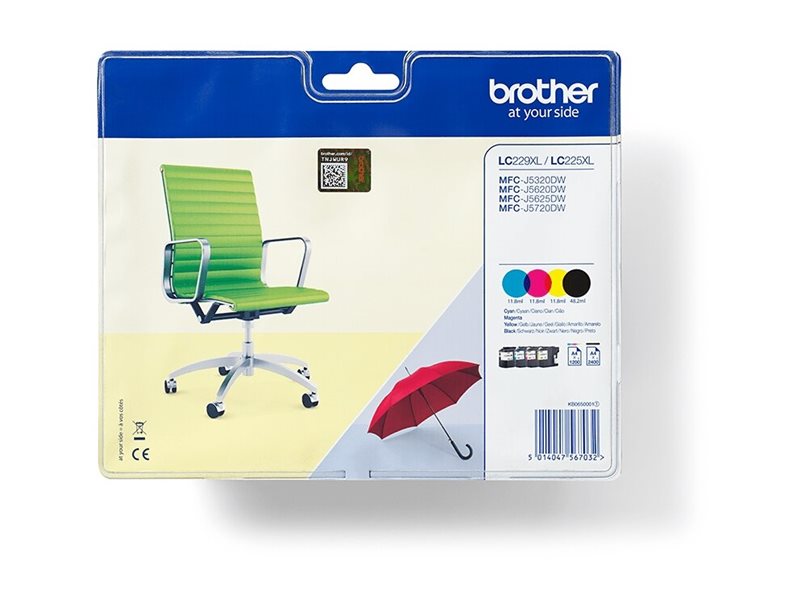 HP Brother LC229XLVALBP - 4er-Pack - Schwarz, Gelb, Cyan, Magenta