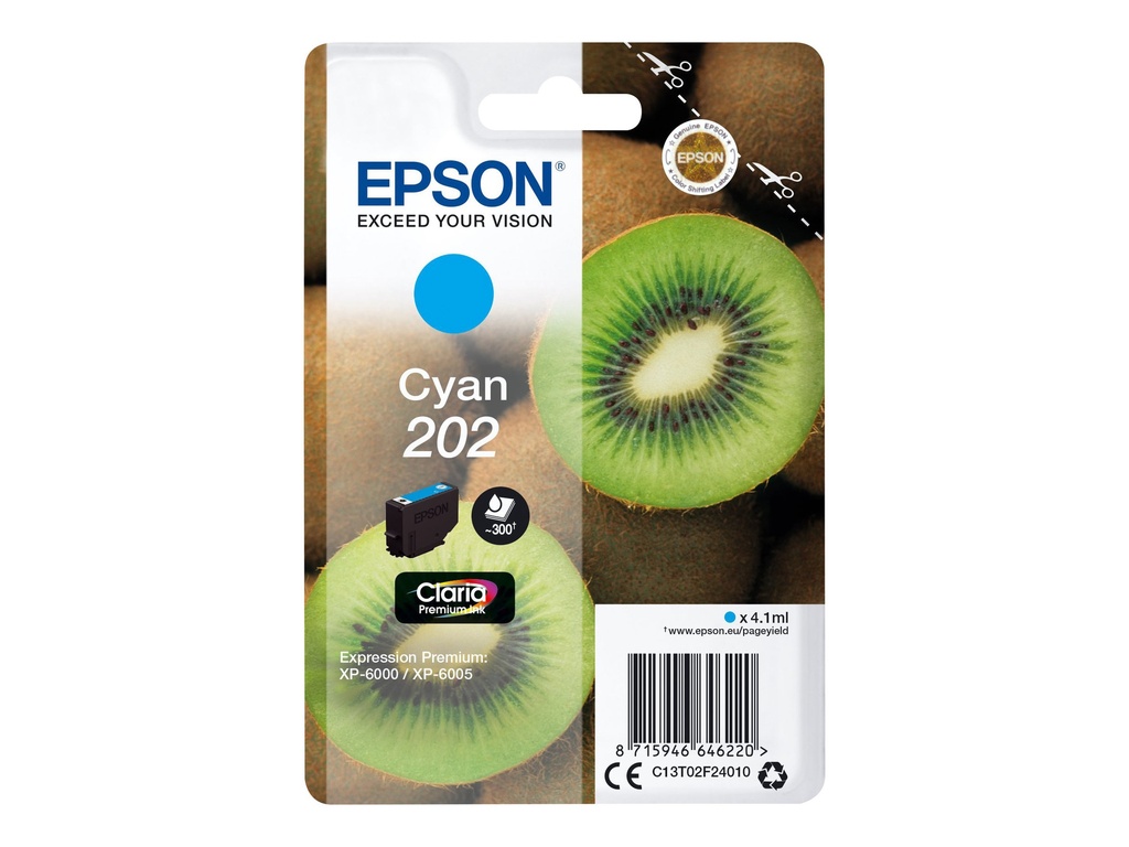 Epson 202 - 4.1 ml - Cyan - original - Blisterverpackung