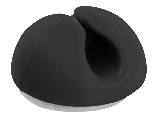 Delock Kabelhalter - Tisch montierbar, Oberfläche montierbar, geeignet für Wandmontage - Schwarz (Packung mit 10)
