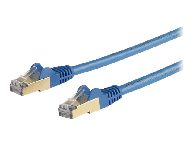 StarTech.com Startech 2m CAT6A Ethernet Cable, 10 Gigabit Shielded Snagless RJ45 100W PoE Patch Cord, CAT 6A 10GbE STP Network Cable w/Strain Relief, Blue, UL Certified Wiring/TIA - Category 6A - 26AWG (6ASPAT2MBL)