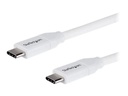 StarTech.com StarTech USB C to USB C Cable - 6 ft / 2m - 5A PD - M/M - White - USB 2.0 - USB-IF Certified - USB Type C Cable - USB C Charging Cable (USB2C5C2MW)