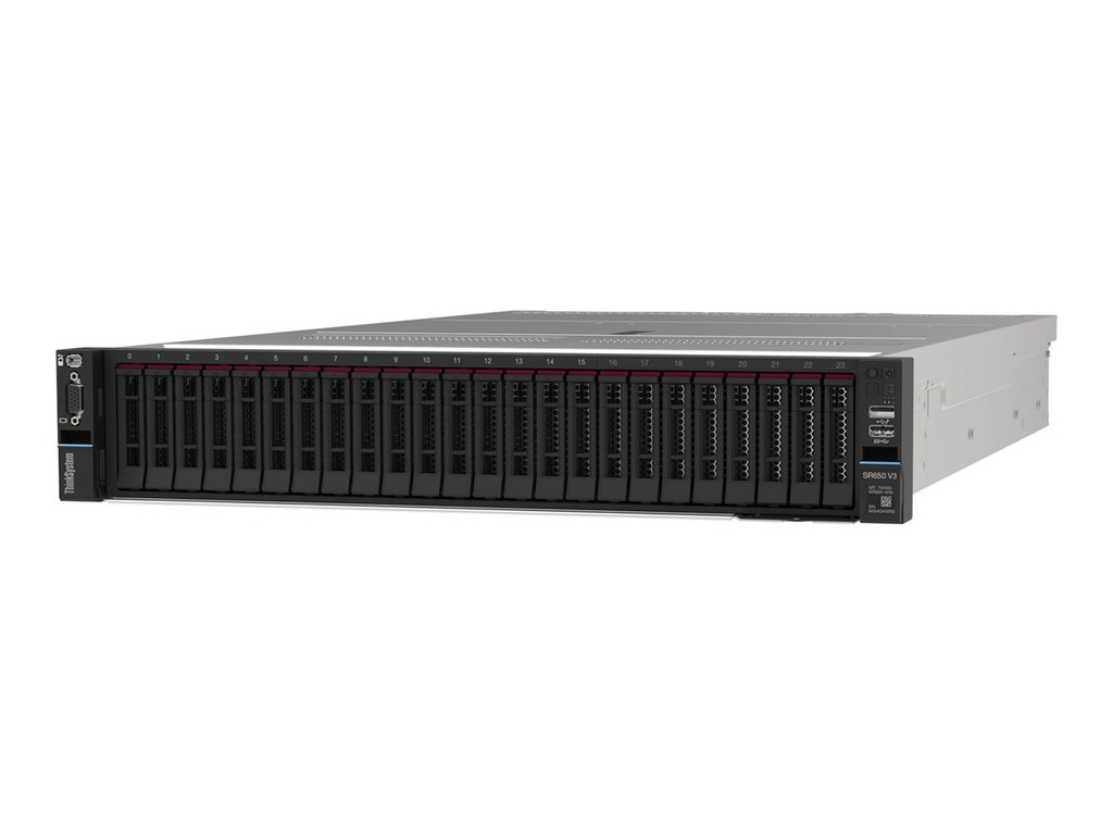 Lenovo ThinkSystem SR650 V3 7D76 - Server - Rack-Montage - 2U - zweiweg - 1 x Xeon Silver 4510 / 2.4 GHz - RAM 32 GB - SAS - Hot-Swap 6.4 cm (2.5")