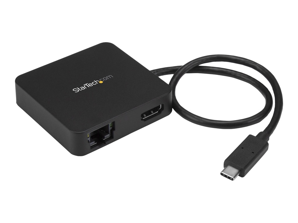 StarTech.com Startech USB-C Multiport Adapter - Tragbares USB-C 4k HDMI Minidock - Gigabit Ethernet, USB 3.0 Hub (1x USB-A, 1x USB-C)