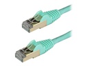 StarTech.com 1.5m CAT6A Ethernet Cable, 10 Gigabit Shielded Snagless RJ45 100W PoE Patch Cord, CAT 6A 10GbE STP Network Cable w/Strain Relief, Aqua, UL Certified Wiring/TIA - Category 6A - 26AWG (6ASPAT150CMAQ)