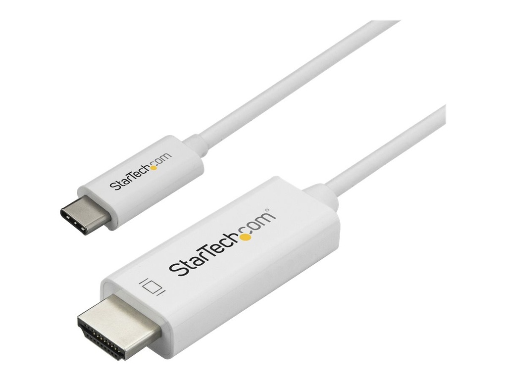 StarTech.com Startech 3ft (1m) USB C to HDMI Cable, 4K 60Hz USB Type C to HDMI 2.0 Video Adapter Cable, Thunderbolt 3 Compatible, Laptop to HDMI Monitor/Display, DP 1.2 Alt Mode HBR2 Cable, White - 4K USB-C Video Cable (CDP2HD1MWNL)