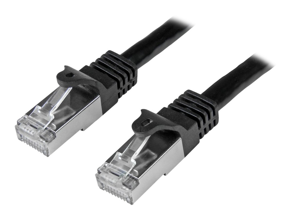 StarTech.com Startech 2m CAT6 Ethernet Cable, 10 Gigabit Shielded Snagless RJ45 100W PoE Patch Cord, CAT 6 10GbE SFTP Network Cable w/Strain Relief, Black, Wiring is UL Certified/TIA - Category 6 - 26AWG (N6SPAT2MBK)