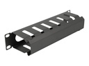 Delock Verlegetafel für Rack-Kabelmanagement - mit Öffnung - Schwarz - 1U - 25.4 cm (10")