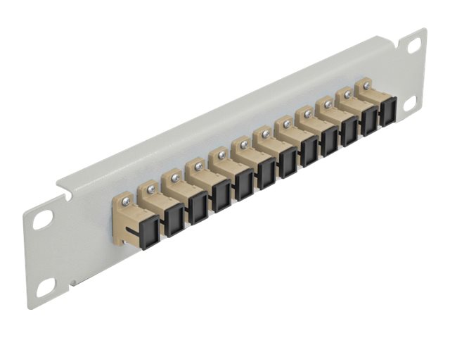 Delock Patch Panel - Schrankmontage - SC MM X 12 - Grau, beige - 1U - 25.4 cm (10")