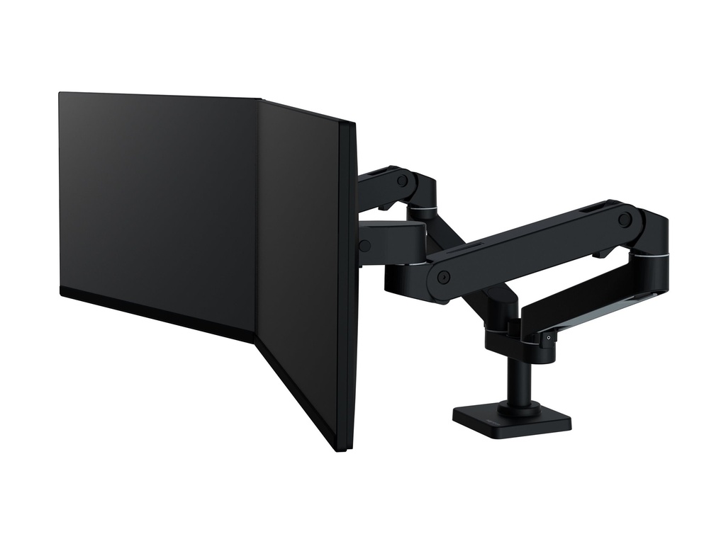 Ergotron LX Pro - Befestigungskit (Doppelarm) - modular - für 2 LCD-Displays - nebeneinander - Aluminium - Schwarz - Bildschirmgröße: bis zu 68,6 cm (bis zu 27 Zoll)