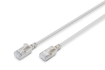 DIGITUS CAT 6A F-FTP Slim Patchkabel, 0,5m, Grau