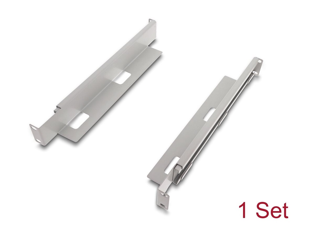 Delock Rack Bracket - einstellbare Länge 368 - 600 mm - Seite - Grau - 1U - 48.3 cm (19")