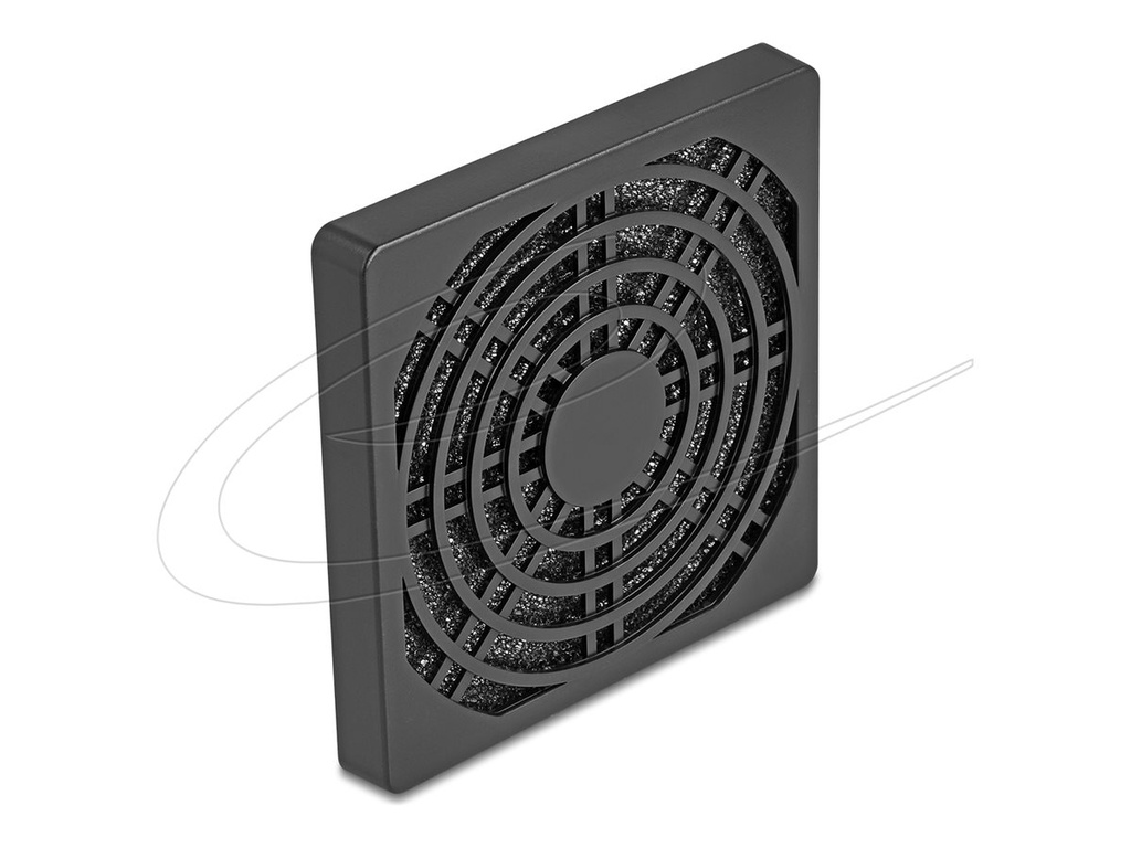 Delock Fan-Grill - mit Staubfilter - Schwarz