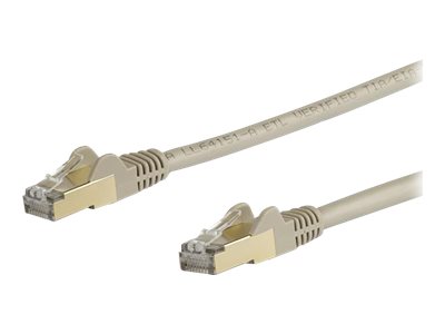 StarTech.com 7m CAT6A Ethernet Cable, 10 Gigabit Shielded Snagless RJ45 100W PoE Patch Cord, CAT 6A 10GbE STP Network Cable w/Strain Relief, Grey, UL Certified Wiring/TIA - Category 6A - 26AWG (6ASPAT7MGR)
