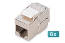 DIGITUS CAT 6A  Kompakt-Keystone Modul, geschirmt, werkzeugfreier Montageanschluss. 8 Stk.