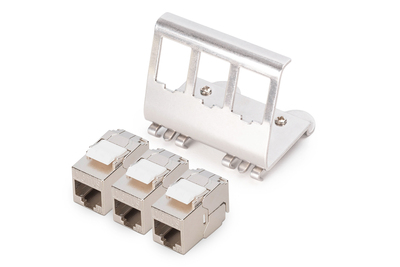DIGITUS Hutschienenadapter mit 3x DN-93615-S Keystone Modulen