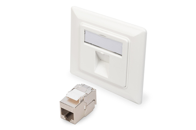 DIGITUS Frontplatte 50x50 Zentralplatte mit 1x DN-93615-S Keystone Modul