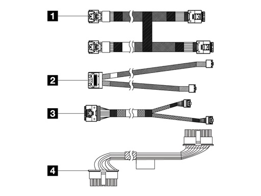 [4X97A87506] Lenovo Speicherkabelkit - für 8 x 3,5" Chassis Front-Backplane SAS/SATA