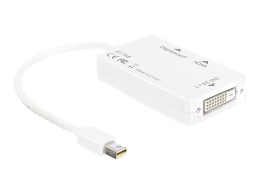 [61768] Delock Video- Audio-Adapter - DisplayPort HDMI DVI - Mini-DisplayPort m - DVI-I - Adapter - Digital/Display/Video
