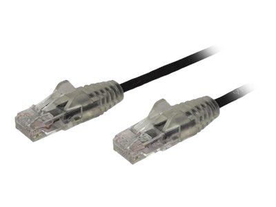 [N6PAT250CMBKS] StarTech.com 2.5m Slim LSZH CAT6 Ethernet Cable, 10 Gigabit Snagless RJ45 100W PoE Patch Cord, CAT 6 10GbE UTP Network Cable w/Strain Relief, Black, ETL/Low Smoke Zero Halogen - Category 6 - 28AWG (N6PAT250CMBKS)