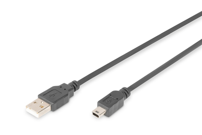 [AK-300108-018-S] DIGITUS USB-A  Mini-B Anschlusskabel, 1,8m