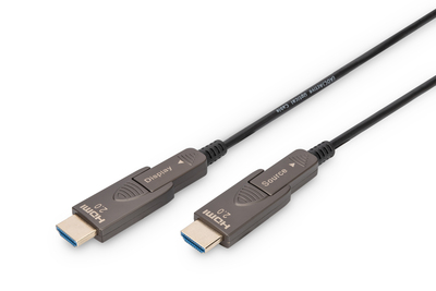 [AK-330127-100-S] DIGITUS 4K - HDMI AOC Hybrid Glasfaserkabel mit 10m abnehmbaren Stecker