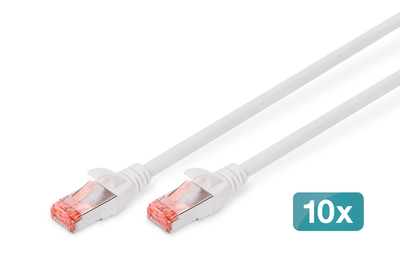 [DK-1644-0025-WH-10] DIGITUS CAT 6 S/FTP Patchkabel, 10 Stück
