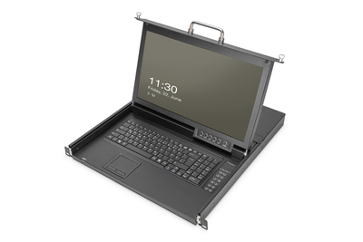 [DS-72220-1CH] DIGITUS Modulare HD LCD KVM Konsole mit 17" TFT, 1-Port VGA KVM Anschluss, Touchpad, schweizer Tastaturlayout