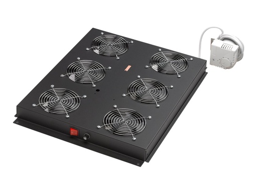 [DN-19 FAN-4-SRV-B] DIGITUS Professional DN-19 FAN-4-SRV-B - Rack-Dach mit 2 Lüftern - mit 4 Lüfter - Schwarz, RAL 9005 - 48.3 cm (19")