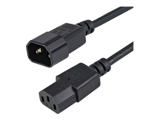[PXT1001M] StarTech.com 1 m Stromkabel Verlängerung, C14 auf C13, 10A 125V, 18AWG, Stromkabel Verlängerung für Computer, IEC-320-C14 auf IEC-320-C13 AC Netzteil Stromkabel Verlängerung, UL gelistet (PXT1001M)
