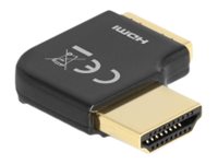 [60015] Delock HDMI-Adapter mit Ethernet - HDMI männlich nach rechts abgewinkelt zu HDMI weiblich - Schwarz - 8K60Hz (7680 x 4320)