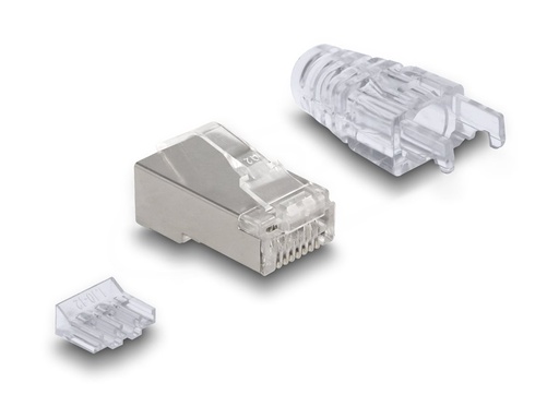 [66904] Delock RJ45 Modularer Stecker mit gebogener Rastnase Cat.6 und Knickschutztülle... - Kabel-/Adapterset - Netzwerk