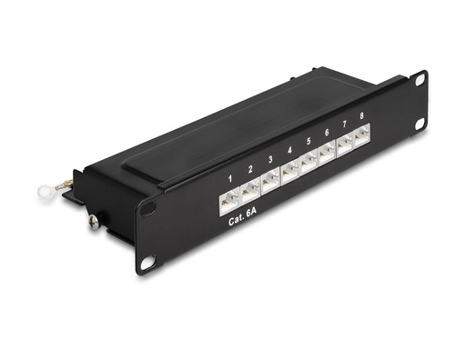 [66872] Delock Patch Panel - Rack montierbar - CAT 6a - RJ-45 X 8, LSA X 8 - Schwarz - 1U - 25.4 cm (10")