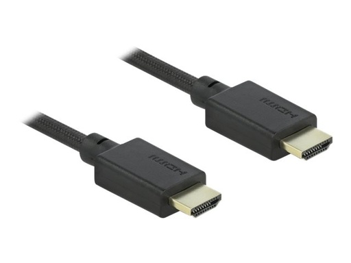 [85389] Delock Highspeed - HDMI-Kabel mit Ethernet - HDMI männlich zu HDMI männlich - 2.5 m - Schwarz - Dolby DTS-HD Master Audio-Unterstützung, Dolby TrueHD-Unterstützung, unterstützt 21:9 Kinoformat, unterstützt 8K UHD (7680 x 4320)