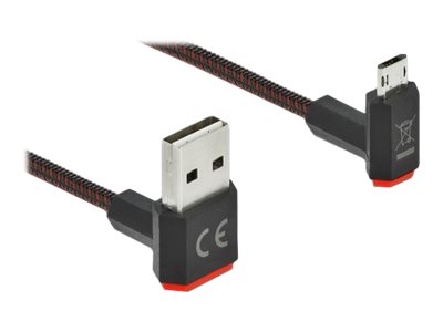 [85268] Delock Easy - USB-Kabel - USB (M) nach oben/unten abgewinkelt, doppelseitig zu Micro-USB Typ B (M)