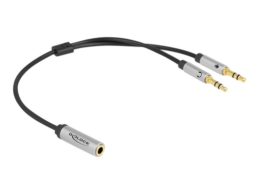 [66740] Delock Headsetadapter - Mini-Phone Stereo 3,5 mm 4-polig weiblich zu mini-phone stereo 3.5 mm männlich