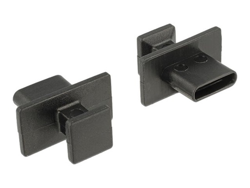 [64015] Delock Dust Cover for USB Type-C Female - Schutzumschlag - Schwarz (Packung mit 10)