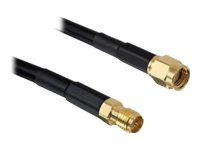 [88430] Delock Antennenverlängerungskabel - RP-SMA (M) - RP-SMA (W) - 2 m - Schwarz