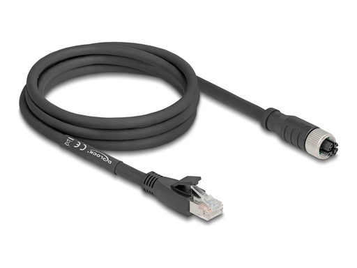 [80590] Delock Netzwerkkabel - RJ-45 (M) zu 8 pin M12-X (W)