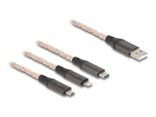 [88158] Delock 3 in 1 - Kabel nur zum Laden - USB männlich