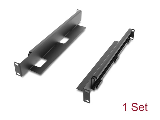 [66885] Delock Rack Bracket - einstellbare Länge 368 - 600 mm - Seite - Schwarz - 1U - 48.3 cm (19")