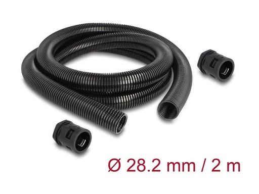 [60466] Delock Wellrohr - 28.5 mm - 2 m - Schwarz