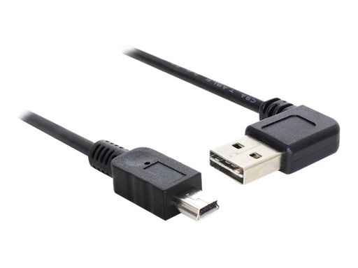 [85175] Delock Easy - USB-Kabel - USB (M) links/rechts abgewinkelt, umkehrbar zu Mini-USB, Typ B (M)