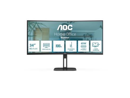 [CU34V5C/BK] AOC Value-line CU34V5C/BK - V5 series - LED-Monitor - gebogen - 86.4 cm (34")