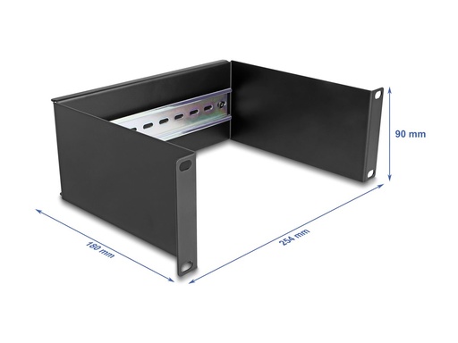 [66898] Delock DIN Schienenpanel - Rack montierbar - Schwarz - 2U - 25.4 cm (10")