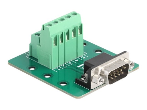 [66907] Delock D-Sub Stecker zu Terminalblock für Hutschiene - Adapter - Digital/Display/Video