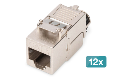 [DN-93816-12] DIGITUS CAT 8.1 Keystone Modul, geschirmt, werkzeugfreier Montageanschluss - 12 Stk.