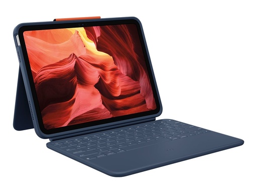 [920-011193] Logitech Rugged Combo 4 - Tastatur und Foliohülle - Apple Smart connector - Classic Blue - für Apple 10.9-inch iPad (10. Generation)