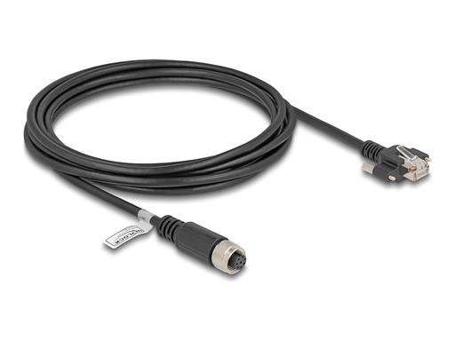 [80428] Delock Netzwerkkabel - 8-polig M12 (W) zu RJ-45 (M)
