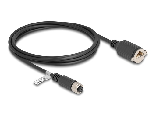 [80435] Delock Netzwerkkabel - 8-polig M12 (W) zu RJ-45 (W)
