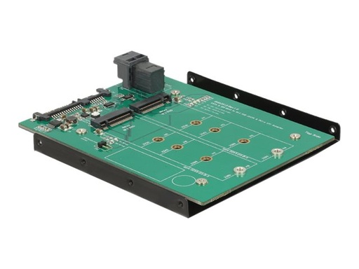 [62704] Delock Converter SATA 22 pin / SFF-8643 NVMe > 1 x M.2 NGFF Key M + 1 x M.2 NGFF Key B - Laufwerksschachtadapter - 3.5" to 2 x M.2/ SFF (8.9 cm to 2 x M.2/ SFF)